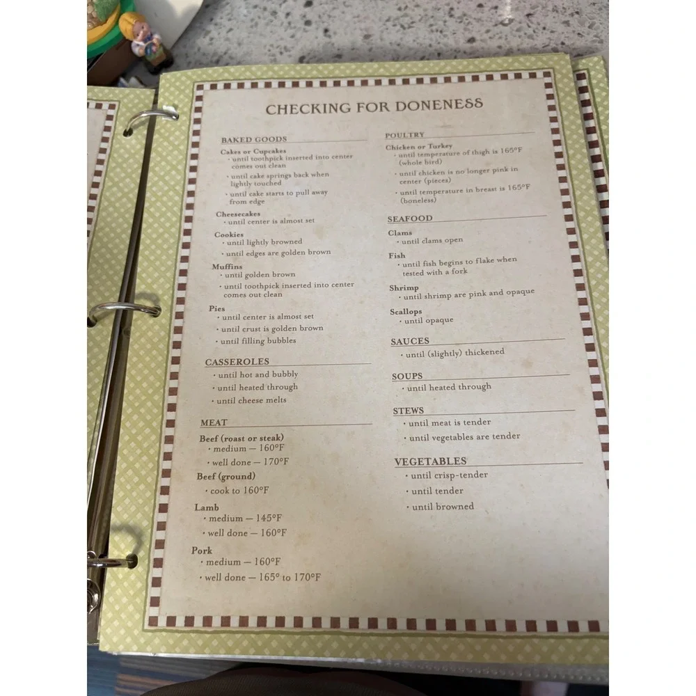 VTG Recipe Binder Keeper Organizer Cookbook Storage Kitchen Recipes Stickers